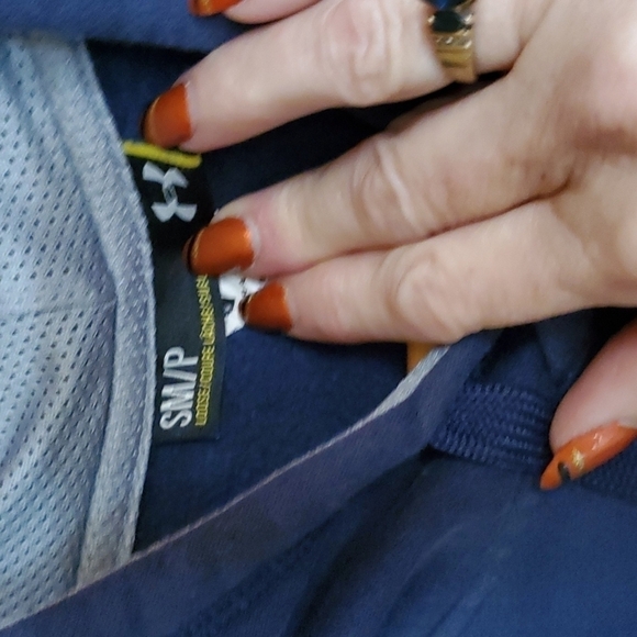 Under Armour‎ Loose Vibrant Logo Blue & Yellow Sz. S/P Hoodie with Pockets - Picture 8 of 10